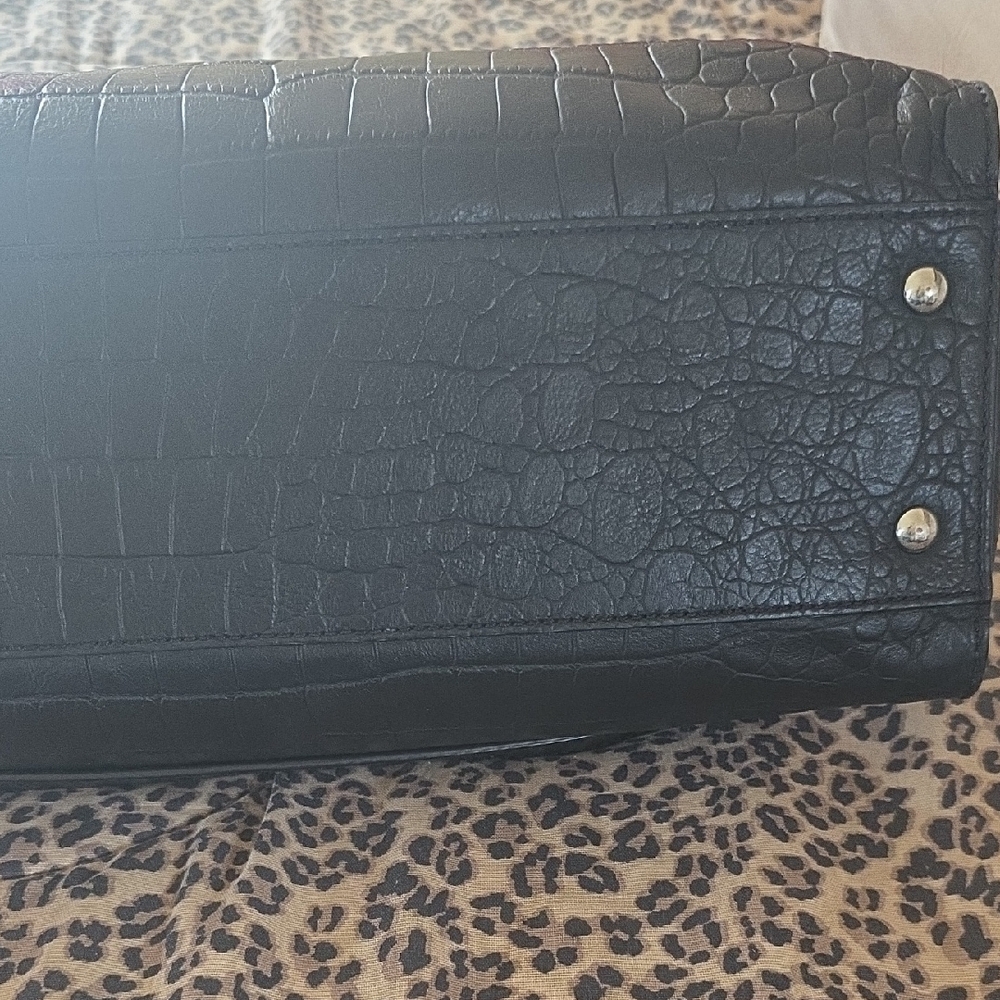 Michael Kors Black Embossed Satchel - Picture 4 of 11